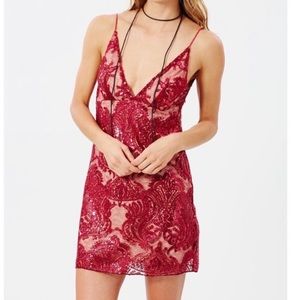 *NWT* Free People Red Sequin Mini Dress